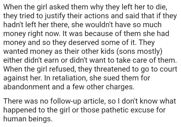 The Girl Had Money, and So They Deserved Some of It