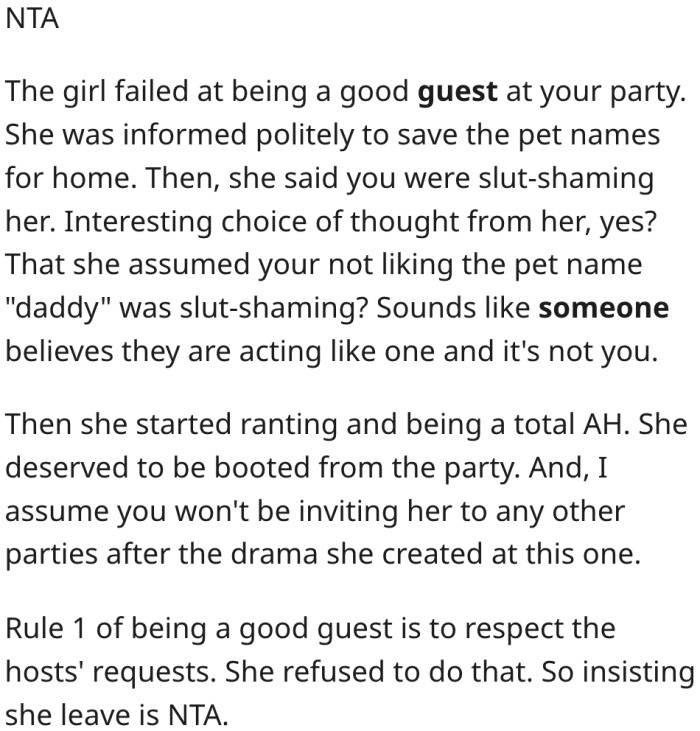 5. Guests must respect the host's wishes.