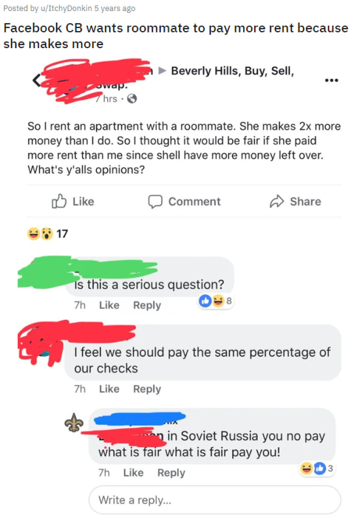 An online user saw a post on FB.