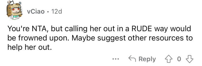 Okay, but don't call her out 