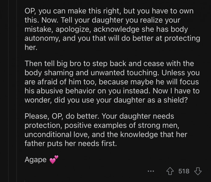 OP needs to protect his daughter and set positive examples.