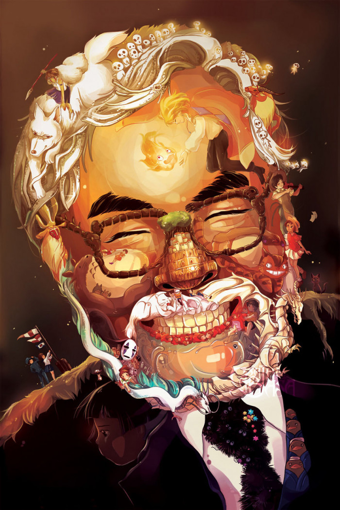 4. Hayao Miyazaki Art Portrait