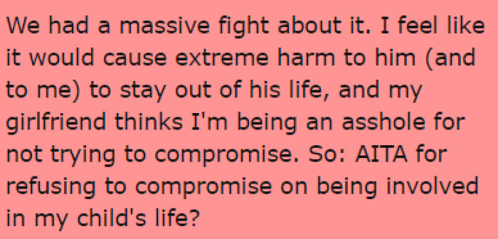 They had a huge fight, and OP turned to Reddit for help