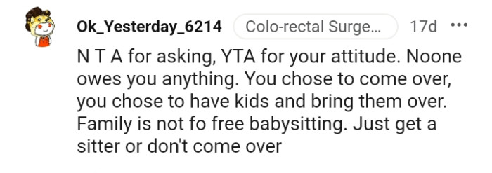 The OP chose to have kids and bring them over