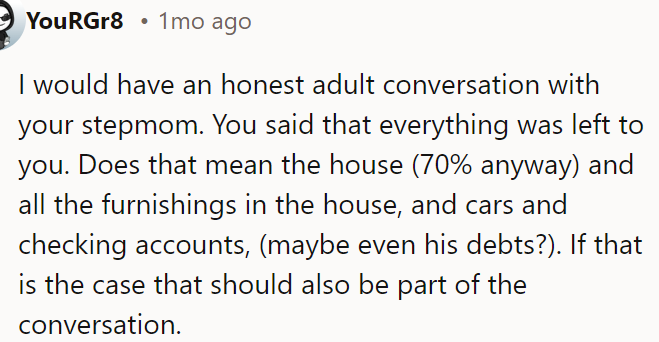 A Redditor advised them to have an open conversation with their stepmom