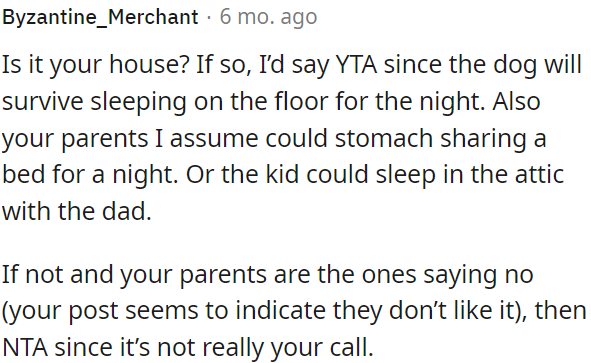 OP's parents can share a bed for one night.