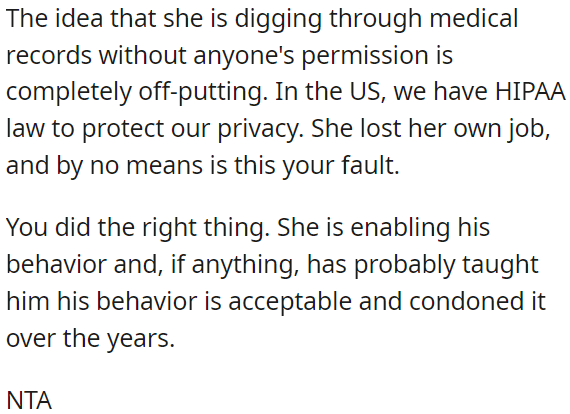 OP's ex-MIL was wrong to access medical records without permission.