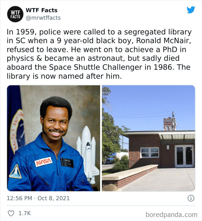 10. Ronald McNair has a library named after him