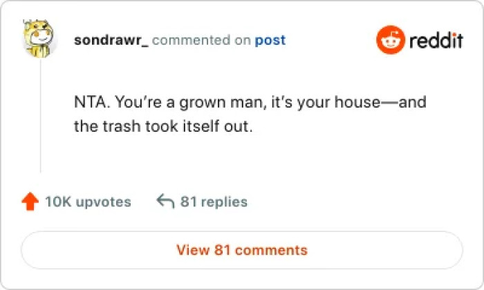 A user mentions the perfect description for the mom's ex-boyfriend.
