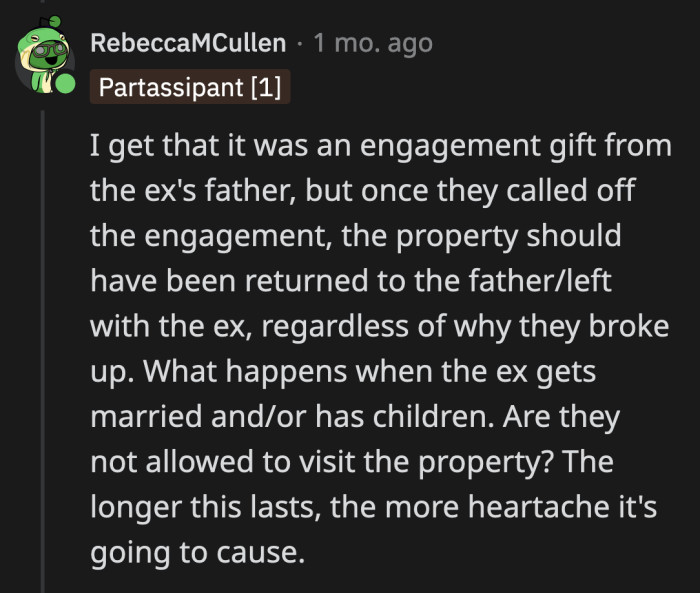 If the rule holds up in the future, OP's future husband or wife will not be allowed on the property as well