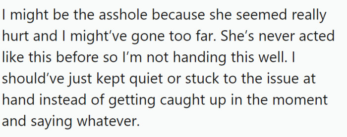 OP has offered the following explanation for why they think they might be the a-hole: