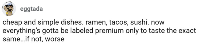 36. Cheap, simple foods