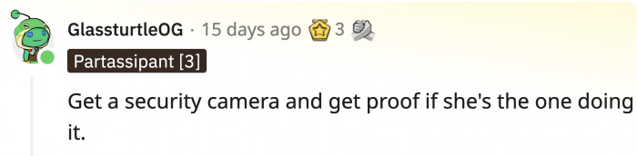 OP needs to back her accusations up with some concrete evidence according to this redditor