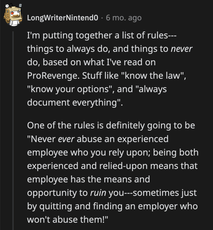 He thought whoever got him his undeserved position would prevent him from being fired from the company.