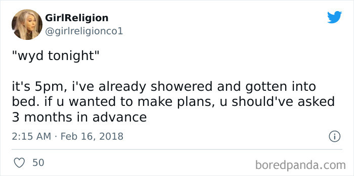 18. Asking three months in advance