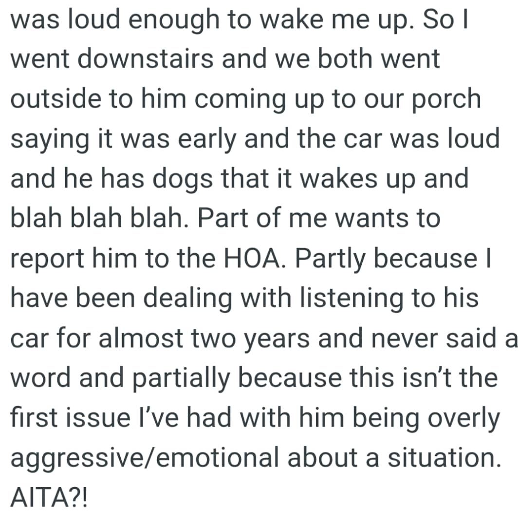 OP's bf agreed when the neighbor was there that he would start and go