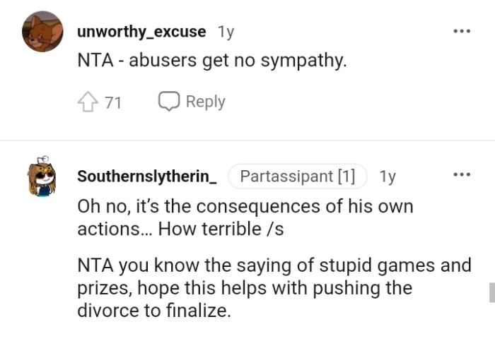 It is the consequences of his own actions