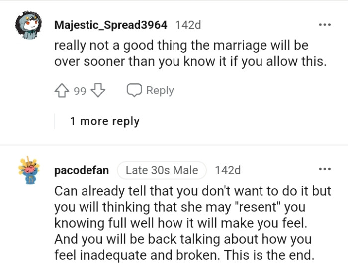 This Redditor can tell the OP doesn't want to do it