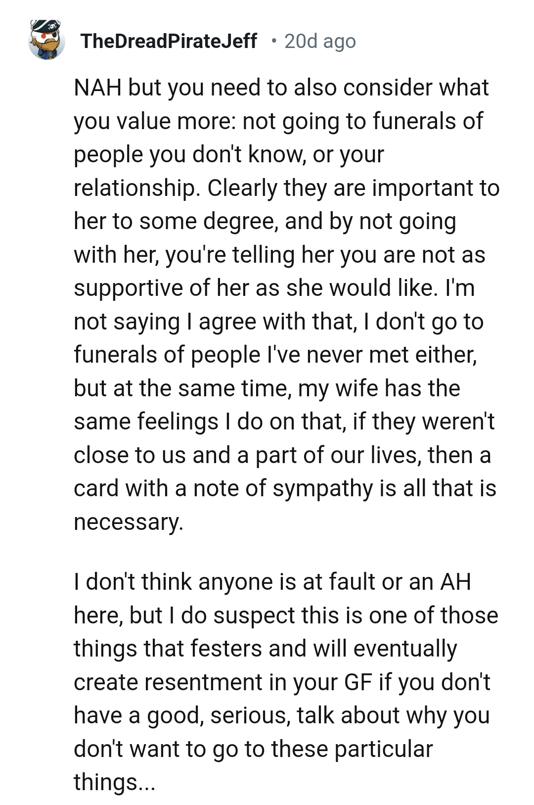 A card with a note of sympathy