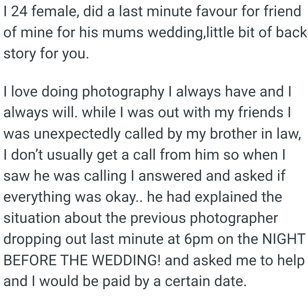 While the OP was out with her friends, she was unexpectedly called by her brother-in-law