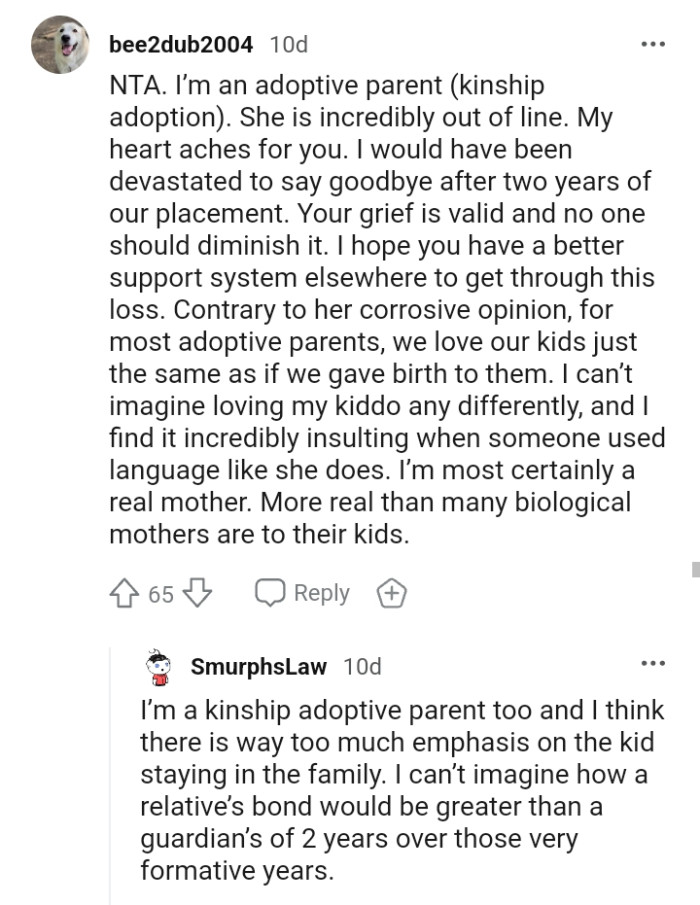 She is incredibly out of line