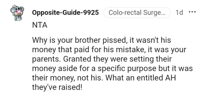 What an Entitled AH the OP's Parents Have Raised