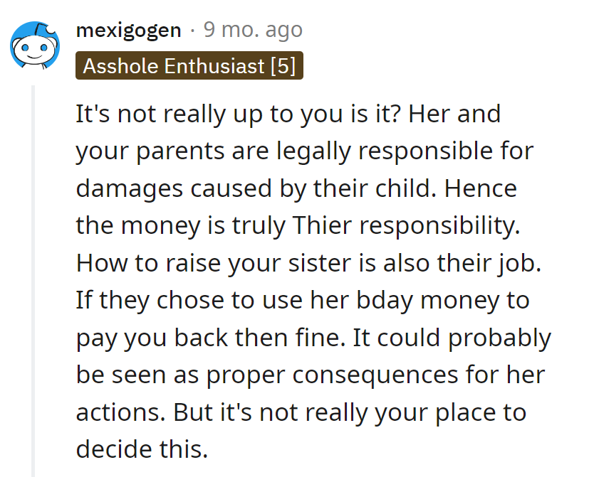 Let parental court decide if birthday money covers the cosmetic chaos. Fingers crossed for a glam resolution!