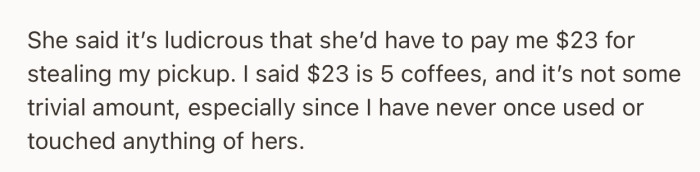 However, OP stood her ground