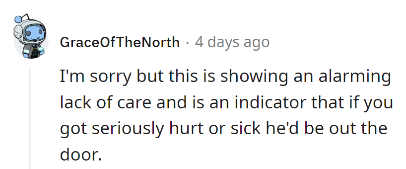 Seems like he's holding the 'exit' sign, not the 'get well soon' card.