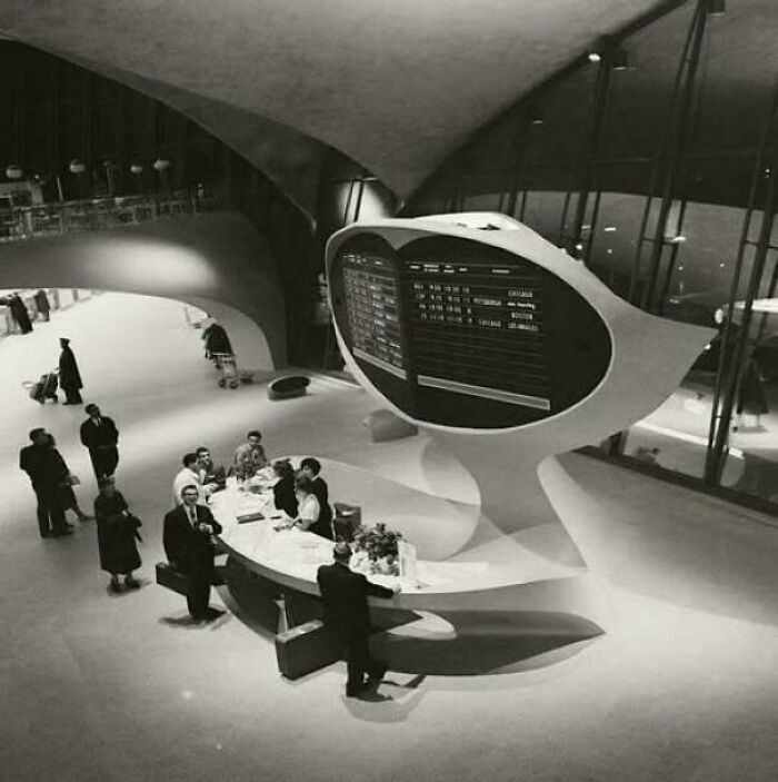 "The Information Desk At Idlewild Airport (Now Jfk), Designed By Eero Saarinen, 1956"