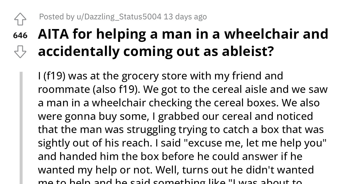 Lady Gets Accused Of Ableism For Helping A Man In A Wheelchair Grab A Cereal Box