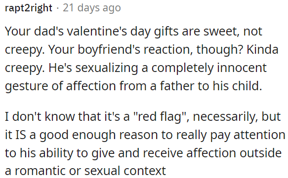 OP's boyfriend's reaction is a bit unsettling.