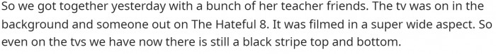 He then goes on to say that they went out with some friends, and someone turned on the TV.