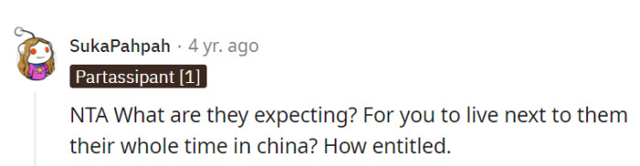 Expecting their neighbor to be a long-term translator is like renting a personal neighbor, showing a sense of entitlement.