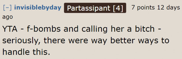 Cursing wasn't necessary.