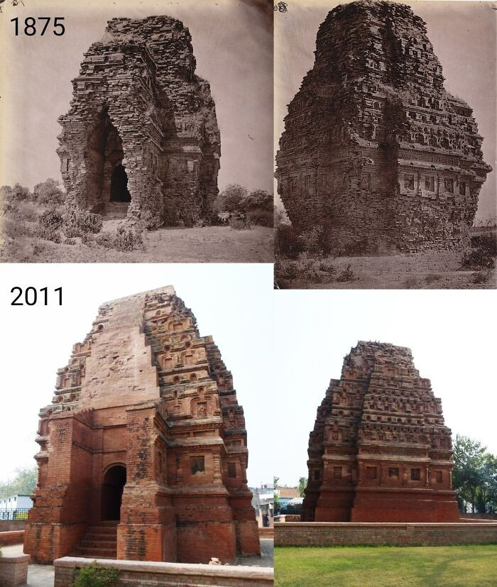 8. Bhitargaon Temple in Kanpur, India: 1875 vs. 2011