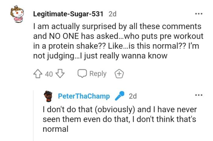 Who puts pre-workout in a protein shake?