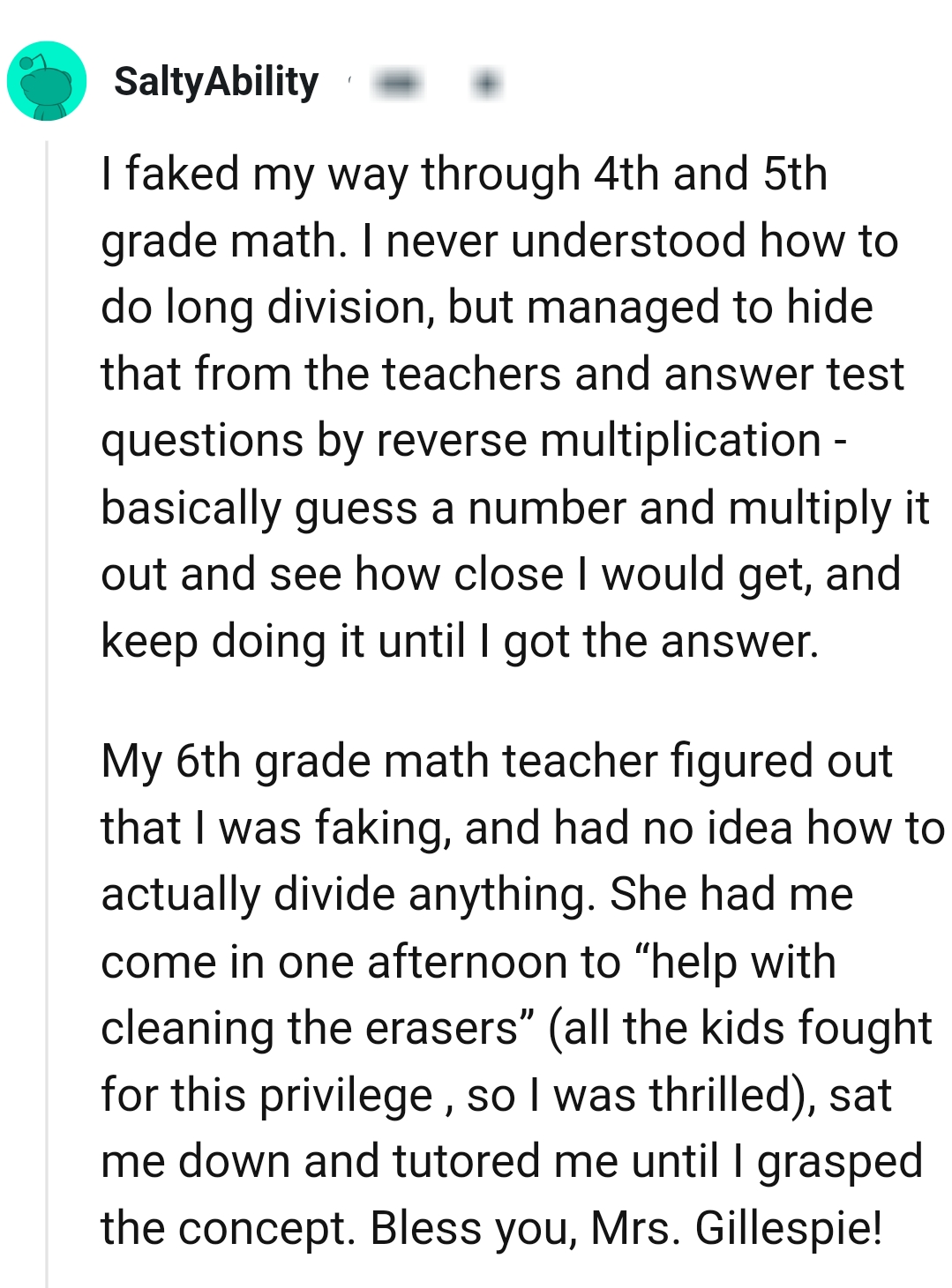 1. Not understanding long division
