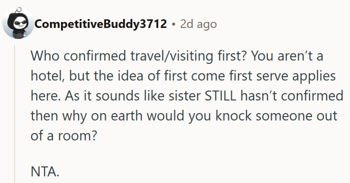 A neat reminder that holiday housing is not a race, but if it were, the person who confirmed first already won.