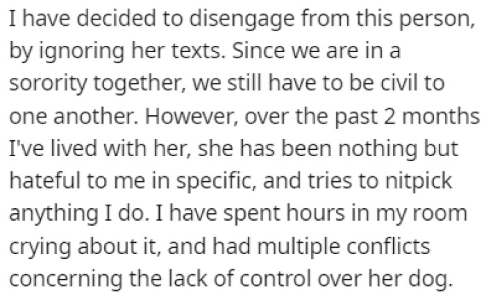 OP decided that the best thing she could do was ignore her completely