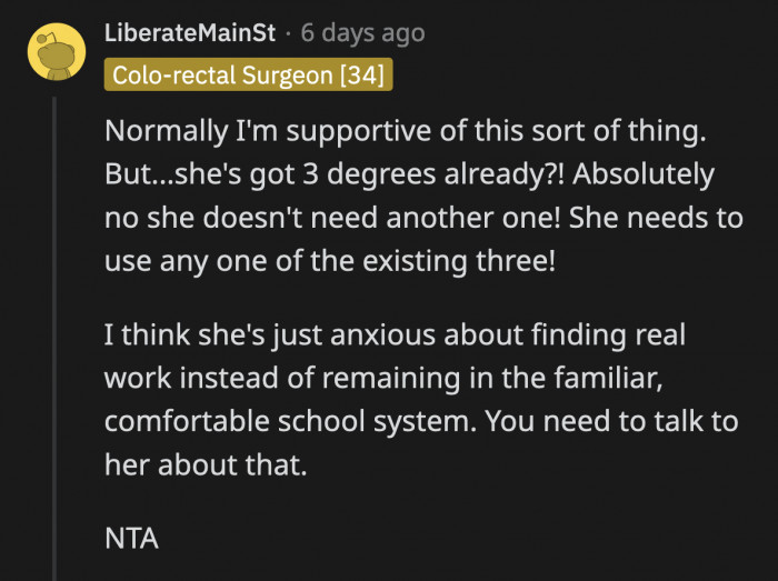 Poor OP is the only adult living in the house.