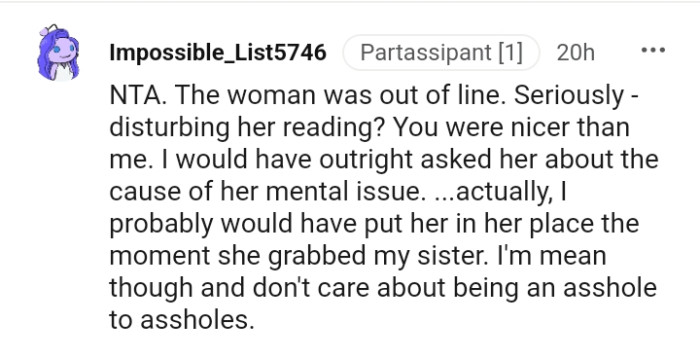 This Redditor would have probably put her in her place