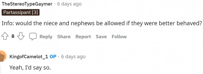 So it seems that the only reason he doesn't want them living there is because of their behavior.
