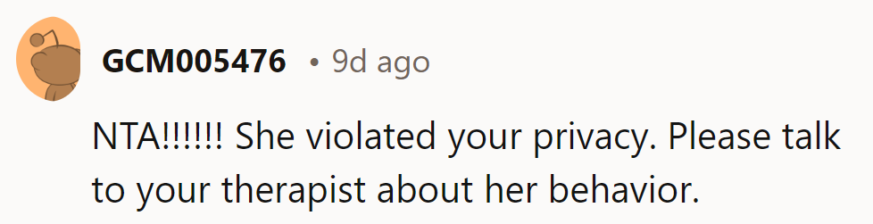 Mom's snooping is a no-go. Time for a therapy session with a side of mom drama!