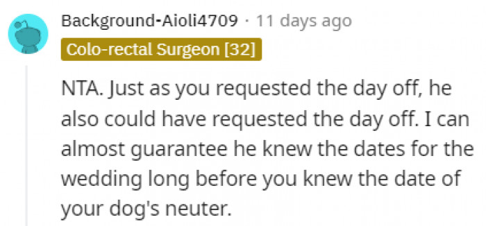 He definitely knew the dates beforehand