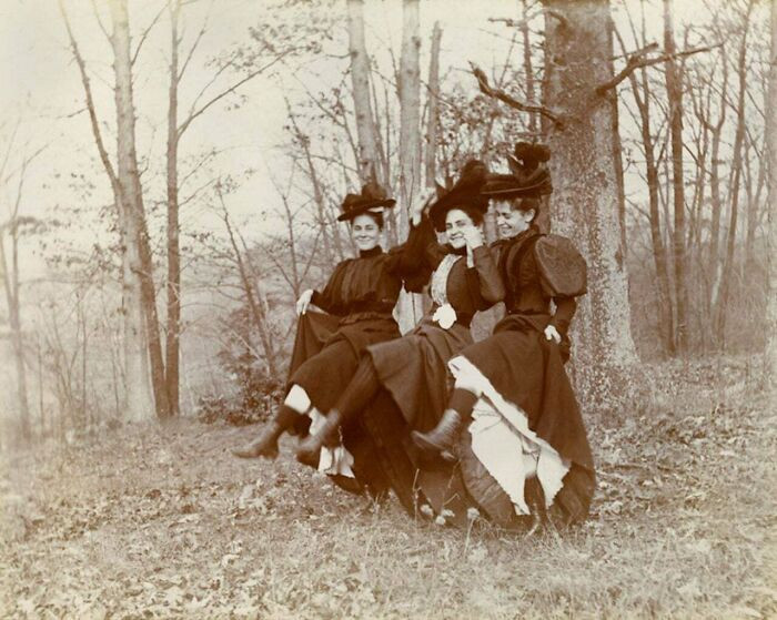 "Photographs Of A Trio Of Women Frolicking, C. 1905"
