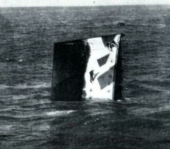 39. Sailor Waiting To Be Rescued From His Sinking Ship