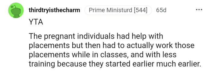 OP is at fault in this Redditor's eyes. And here's their reason