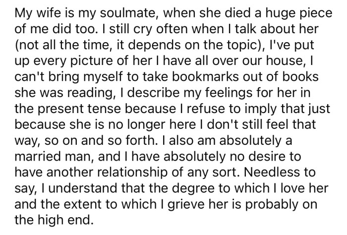 The Redditor and his wife had known each other since they were 13 and were soulmates.