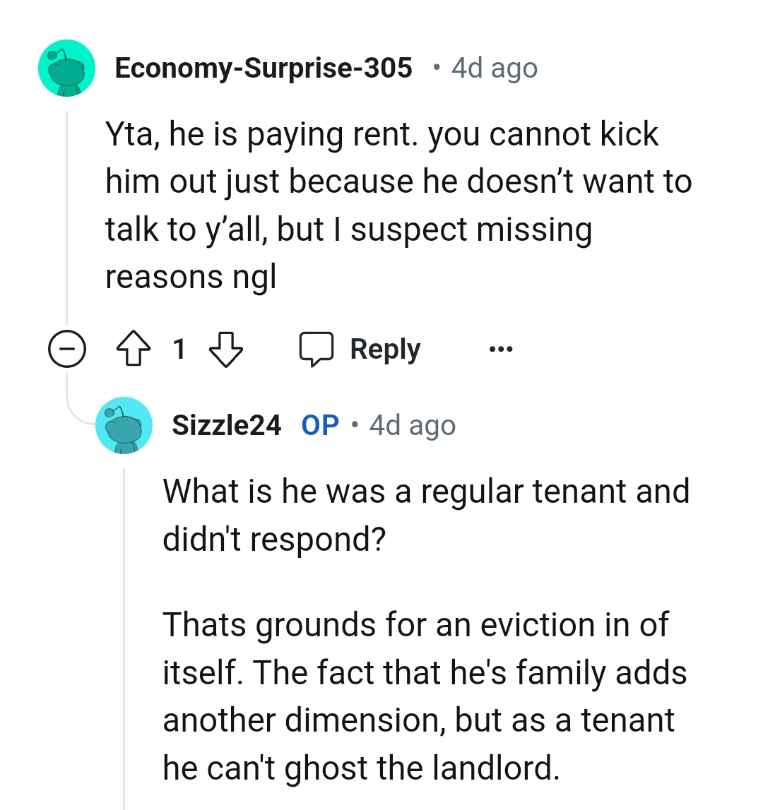 This Redditor suspects missing reasons